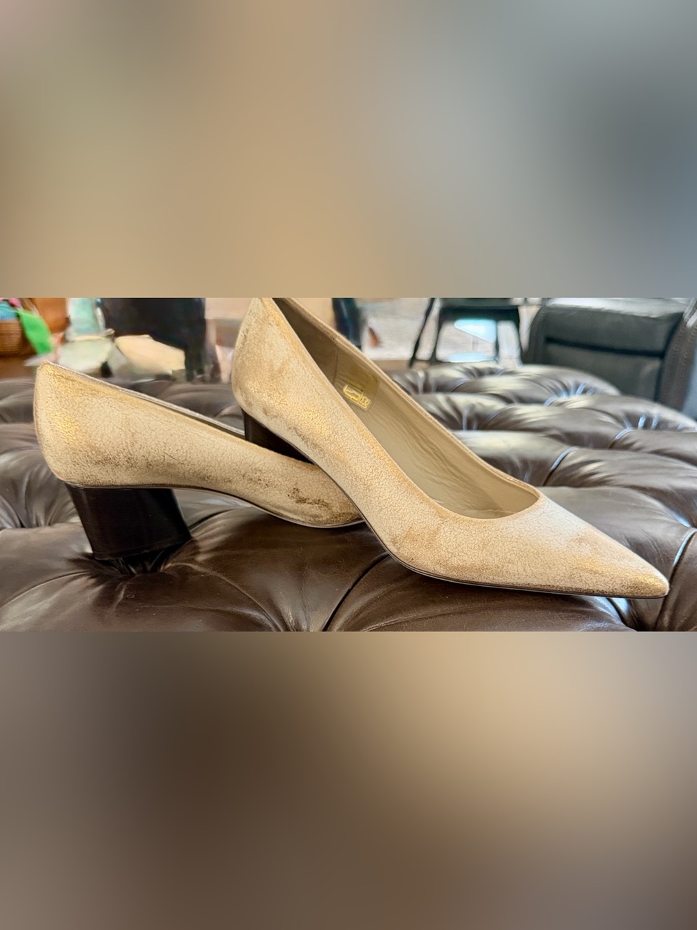 Donald J. Pliner Gold Heels Elegant Design
